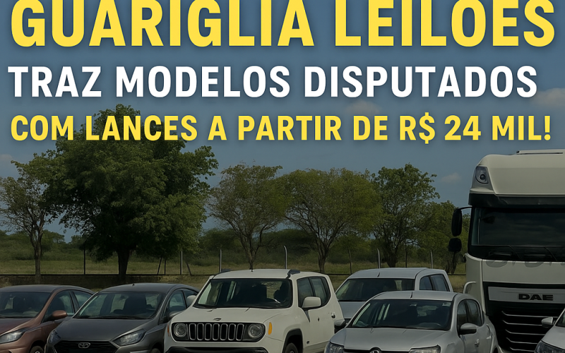 🚗 Oportunidade na pista: Guariglia Leilões traz modelos disputados com lances a partir de R$ 24 mil! 😱